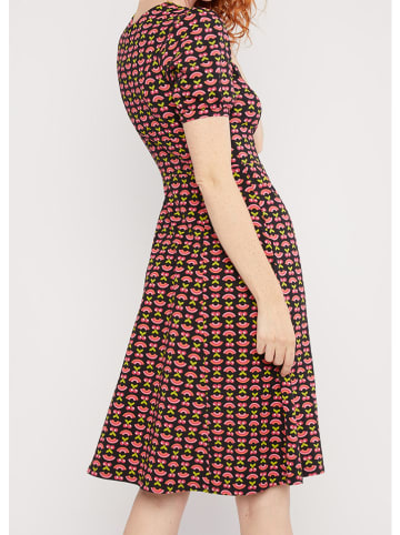 Blutsgeschwister Jurk "Joyful Hearttutti frutti" zwart/koraalrood