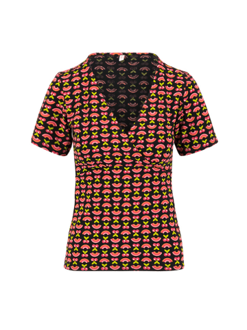 Blutsgeschwister Shirt "Mon Soleil Cachetutti frutti" zwart/koraalrood