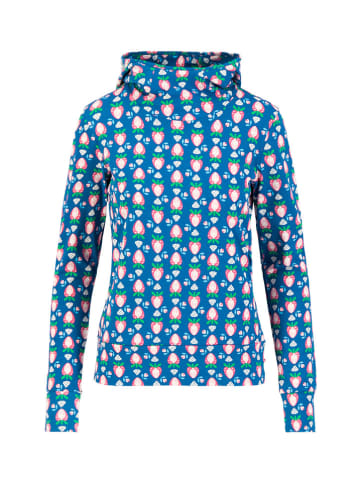 Blutsgeschwister Hoodie "Scuba Dubastrawberry and kiss" in Blau