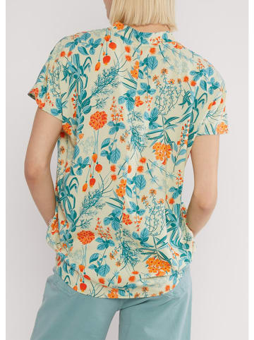 Blutsgeschwister Bluse "Lets Fly" in Apricot/ Türkis