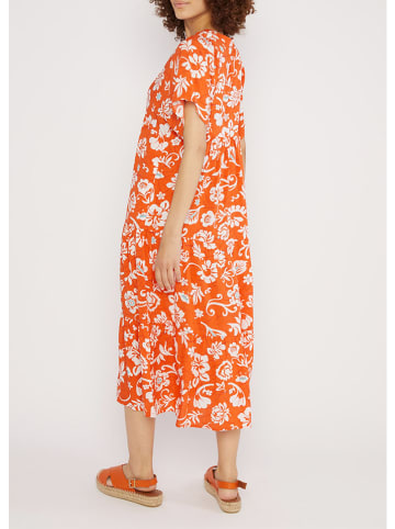 Blutsgeschwister Kleid "Saint Tropentropical paradise" in Orange/ Weiß