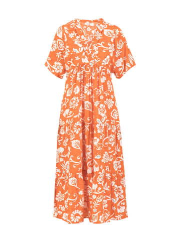 Blutsgeschwister Kleid "Saint Tropentropical paradise" in Orange/ Weiß