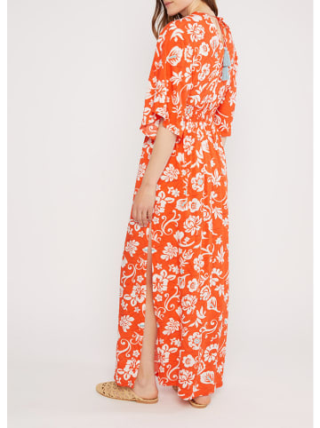 Blutsgeschwister Jurk "So Me Monotropical" oranje/wit