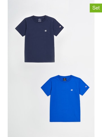 Champion 2er-Set: Shirt in Blau/ Dunkelblau