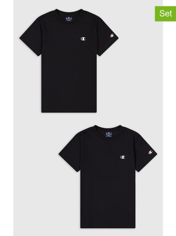 Champion 2er-Set: Shirt in Schwarz/ Dunkelblau