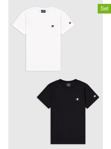 Champion 2er-Set: Shirt in Schwarz/ Weiß in Schwarz/ Weiß