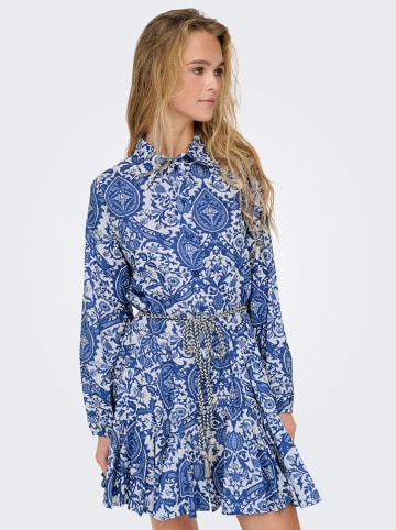 ONLY Kleid in Blau/ Weiß