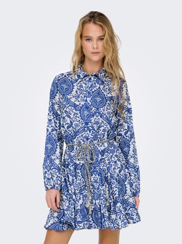 ONLY Kleid in Blau/ Weiß