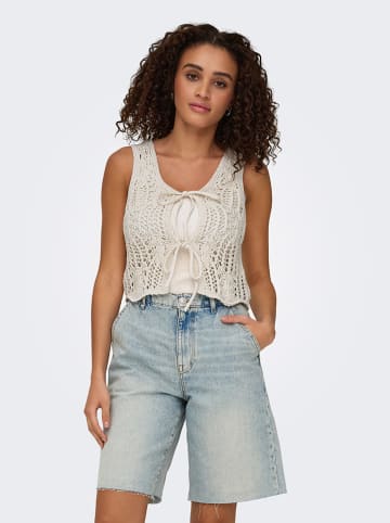 ONLY Gebreide gilet crème