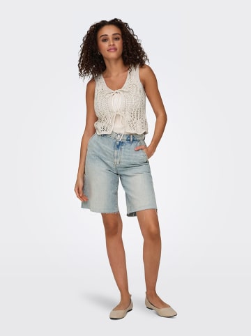 ONLY Gebreide gilet crème