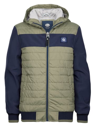 Petrol Steppjacke in Dunkelblau/ Khaki