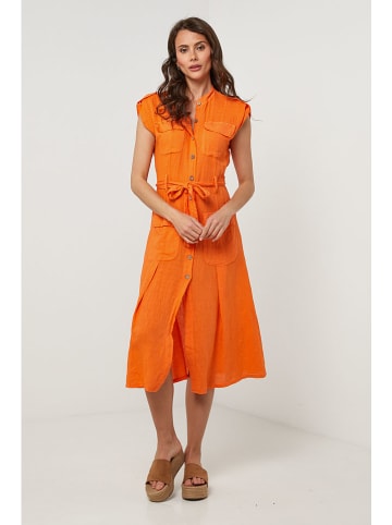 Lin Passion Leinen-Kleid in Orange