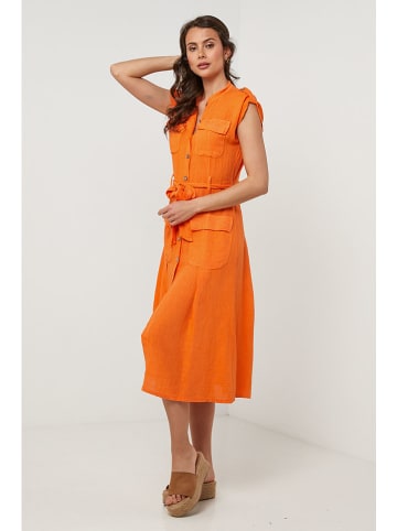 Lin Passion Leinen-Kleid in Orange