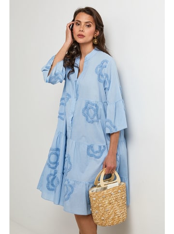 Lin Passion Leinen-Kleid in Hellblau