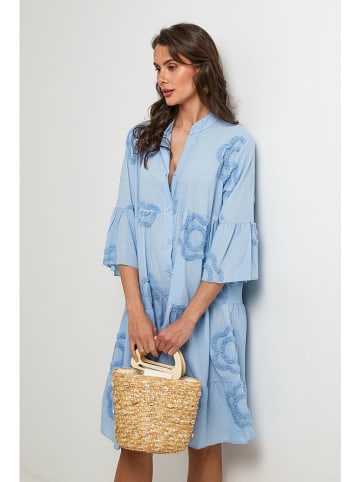 Lin Passion Leinen-Kleid in Hellblau