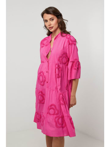 Lin Passion Leinen-Kleid in Pink