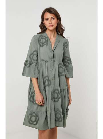 Lin Passion Leinen-Kleid in Khaki