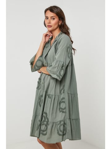 Lin Passion Leinen-Kleid in Khaki