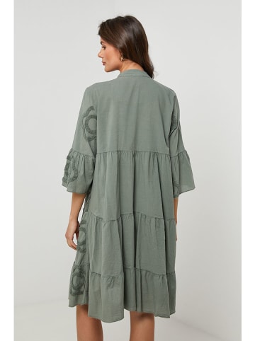 Lin Passion Leinen-Kleid in Khaki