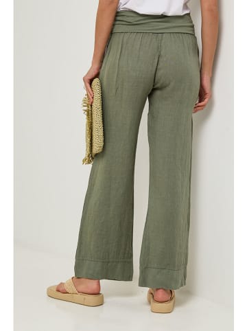 Lin Passion Lniane spodnie w kolorze khaki