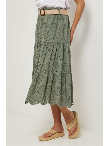 Lin Passion Leinen-Rock in Khaki