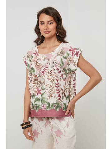 Lin Passion Blouse crème/meerkleurig