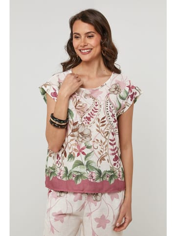 Lin Passion Blouse crème/meerkleurig