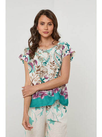 Lin Passion Bluse in Creme/ Bunt