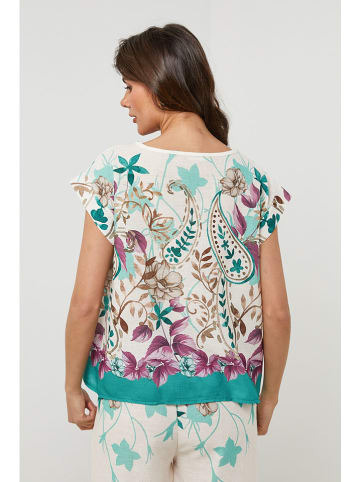 Lin Passion Blouse crème/meerkleurig
