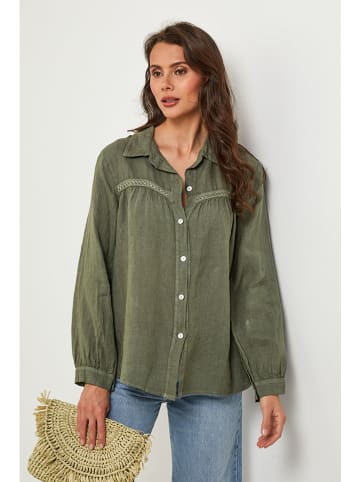 Lin Passion Lniana koszula w kolorze khaki