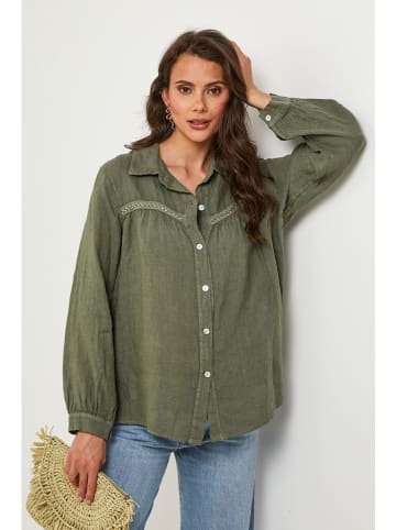 Lin Passion Lniana koszula w kolorze khaki