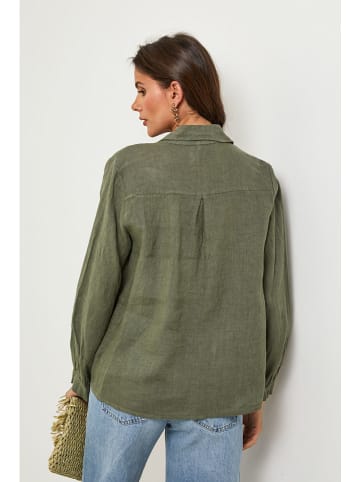 Lin Passion Lniana koszula w kolorze khaki