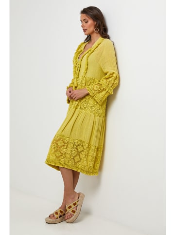 Lin Passion Leinen-Kleid in Gelb