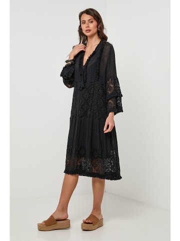 Lin Passion Leinen-Kleid in Schwarz