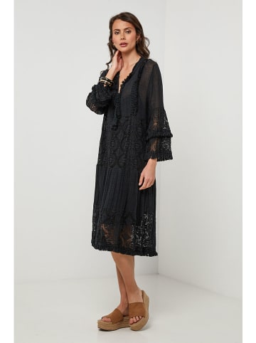 Lin Passion Leinen-Kleid in Schwarz