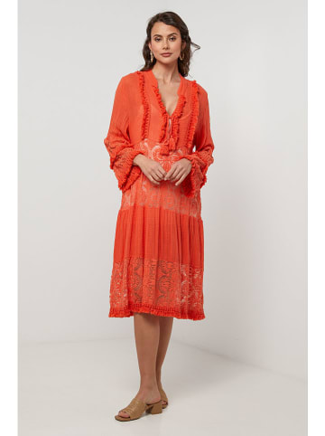Lin Passion Leinen-Kleid in Orange