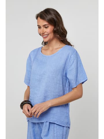 Lin Passion Leinen-Bluse in Hellblau