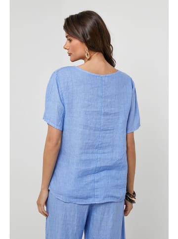 Lin Passion Leinen-Bluse in Hellblau