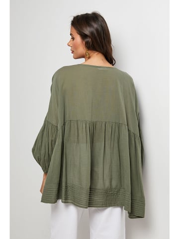 Lin Passion Bluzka w kolorze khaki