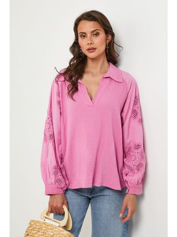 Lin Passion Bluse in Rosa