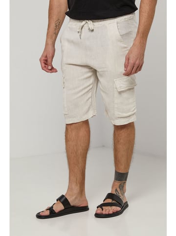 Lin Passion Leinen-Cargobermudas in Creme