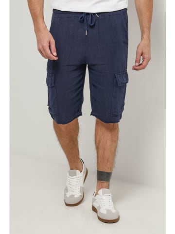Lin Passion Linnen cargobermuda donkerblauw