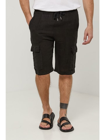 Lin Passion Leinen-Cargobermudas in Schwarz