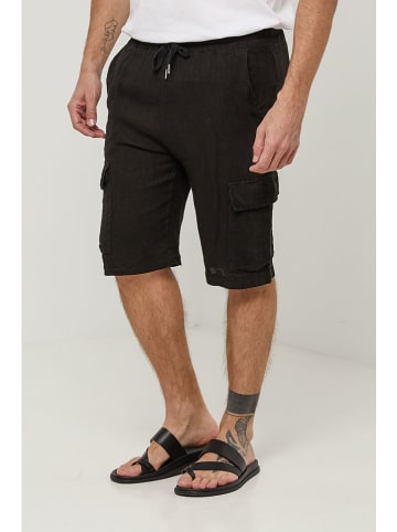 Lin Passion Leinen-Cargobermudas in Schwarz