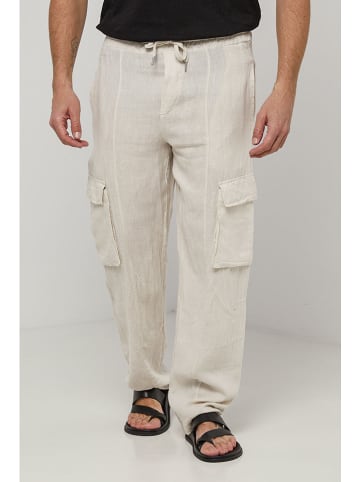 Lin Passion Leinen-Cargohose in Creme