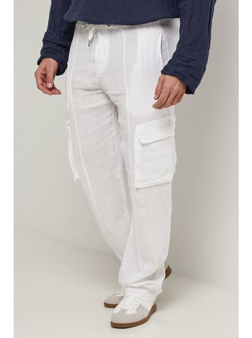 Lin Passion Leinen-Cargohose in Weiß