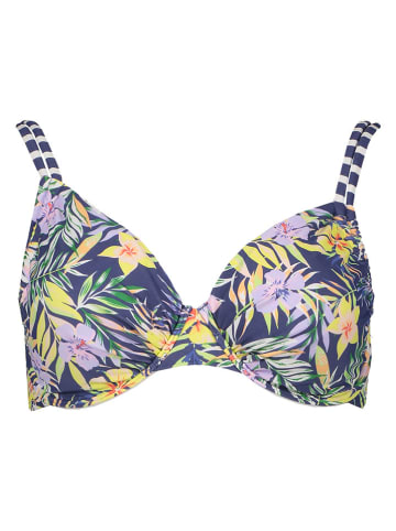 Venice Beach Bikini-Oberteil "Summer" in Dunkelblau/ Gelb