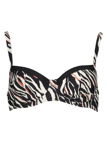 s.Oliver Biustonosz bikini "Zebra" w kolorze czarno-kremowym