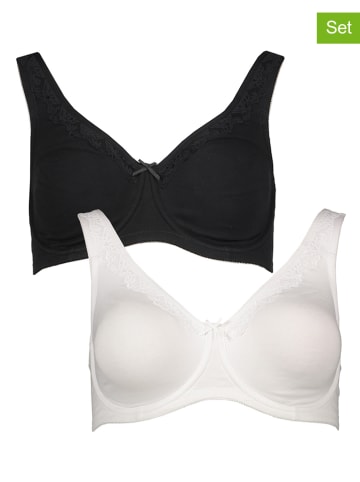 nuance 2-delige set: minimizer-beha's zwart/wit
