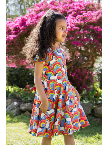 Frugi Sukienka "Spring Skater" w kolorze czerwono-błękitnym